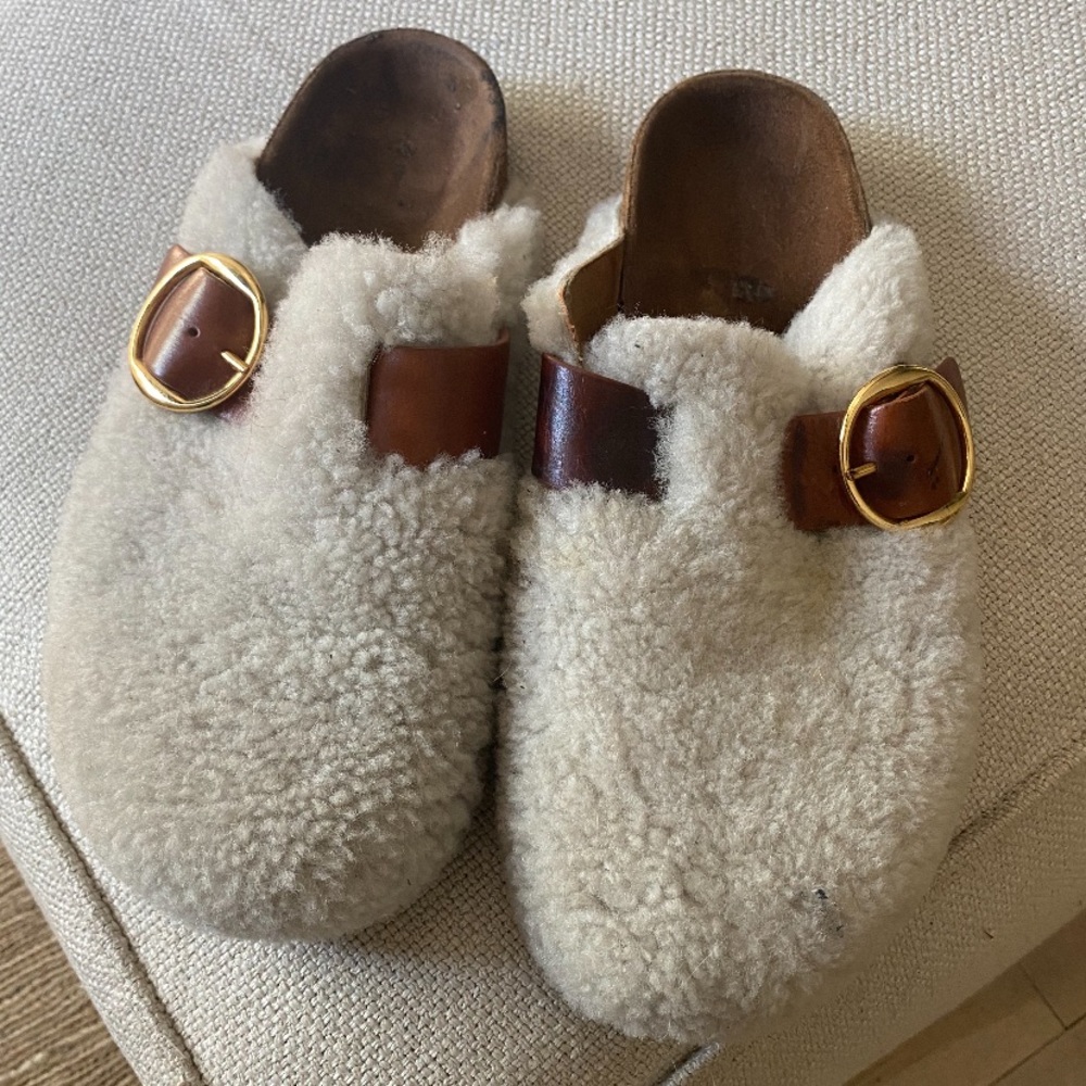 Isabel marent curly shearling story mules